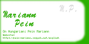 mariann pein business card